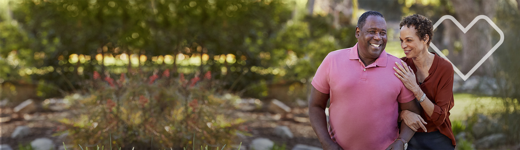 Senior African-American couple in park