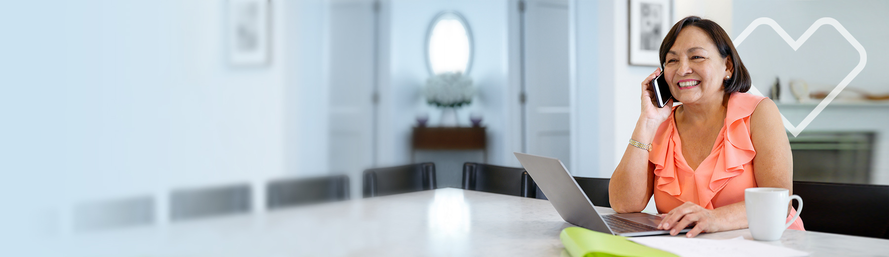 Hispanic senior woman on phone